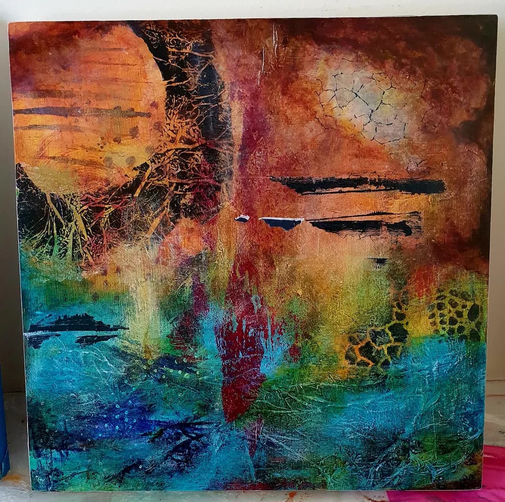 Vibrant Echoes of Nature: An Abstract Journey Through Color and Texture