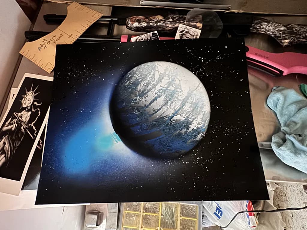 Celestial Dreams: A Cosmic Journey Through Icy Worlds and Starry Skies