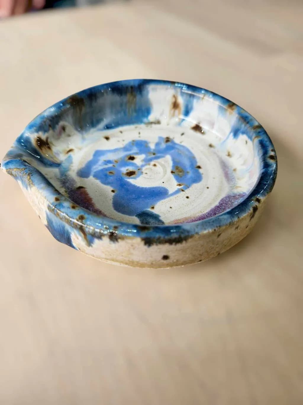 Ceramic Blue Swirl Dish