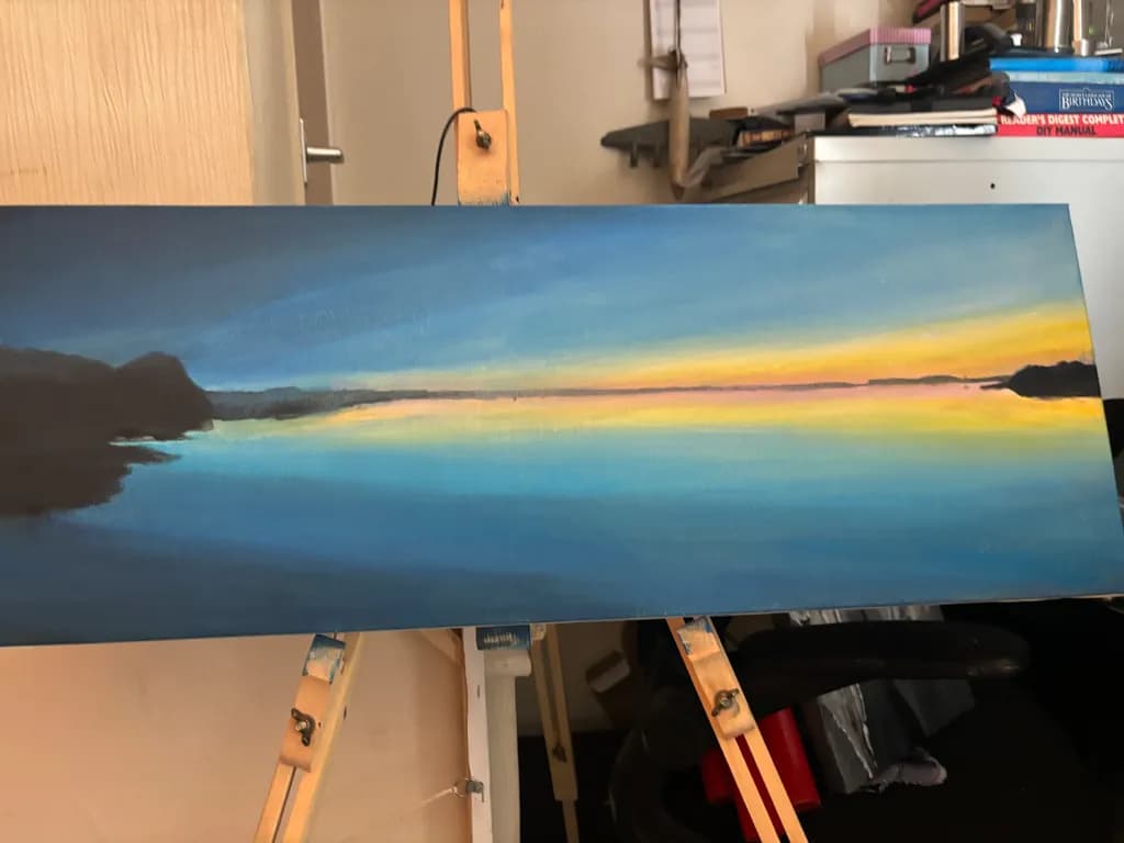 Serene Reflections: A Tranquil Landscape at Dusk