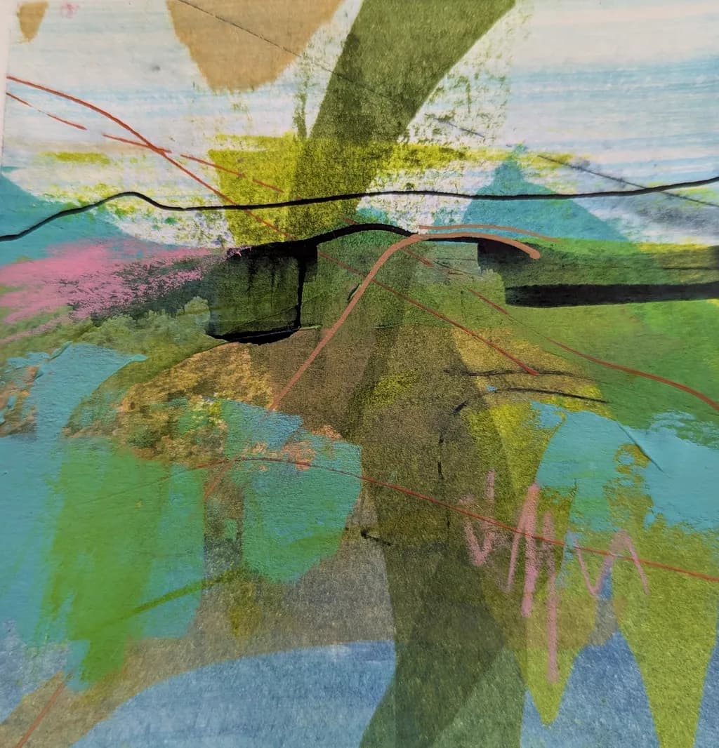 Vibrant Echoes of Nature: An Abstract Landscape Journey Through Color and Texture