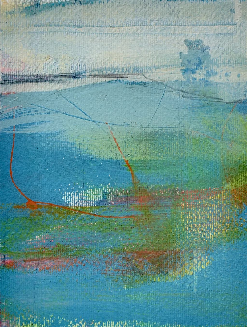 Whispers of the Ocean: A Serene Abstract Journey Through Blue and Green Hues