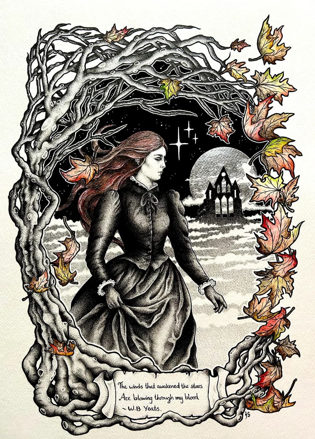 Moonlit Autumn Veil