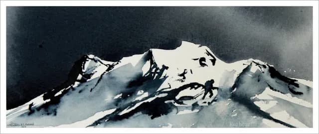 Majestic Monochrome Peaks: A Dramatic Snow-Capped Landscape
