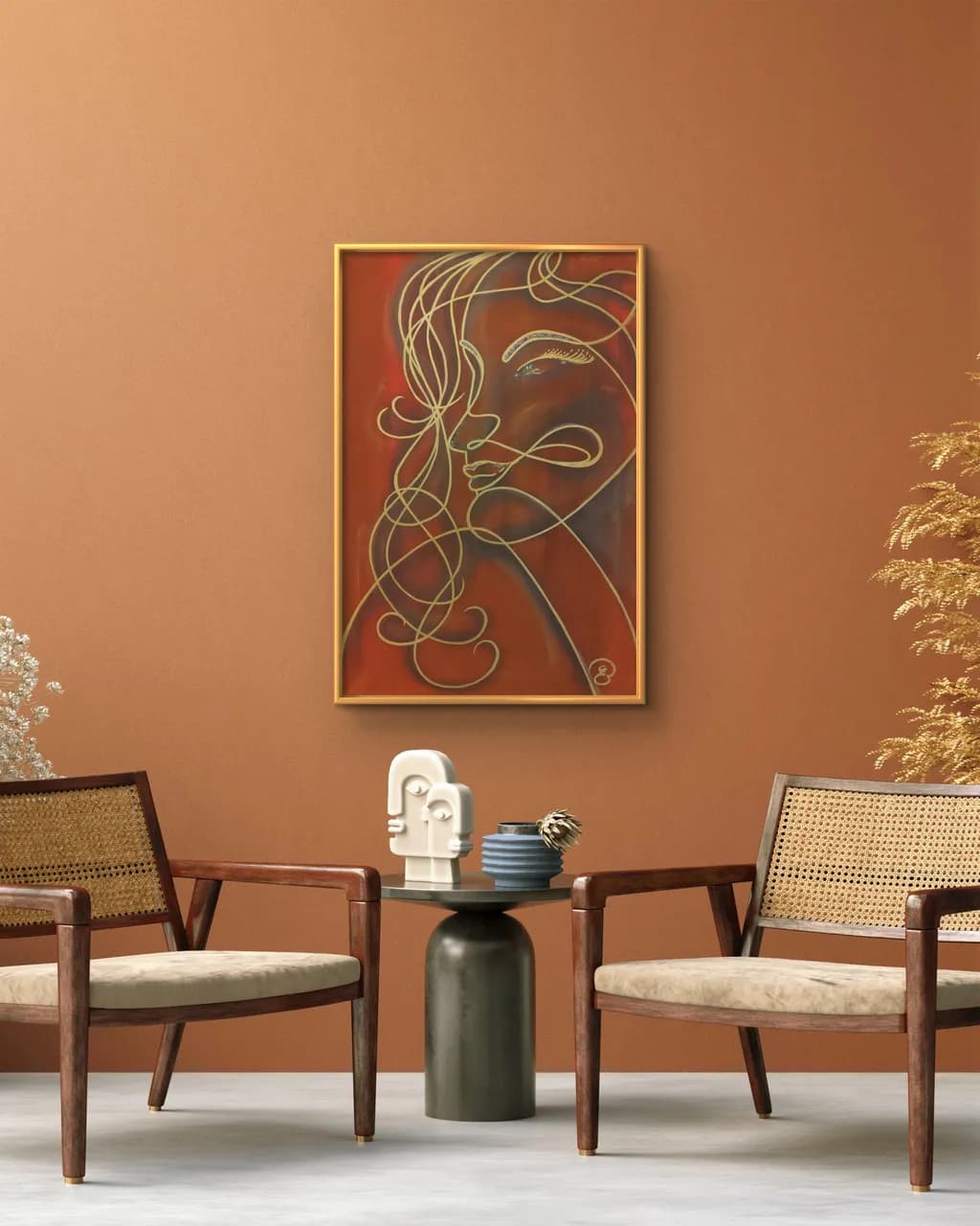 Whispers of Elegance: A Contemporary Portrait in Warm Hues