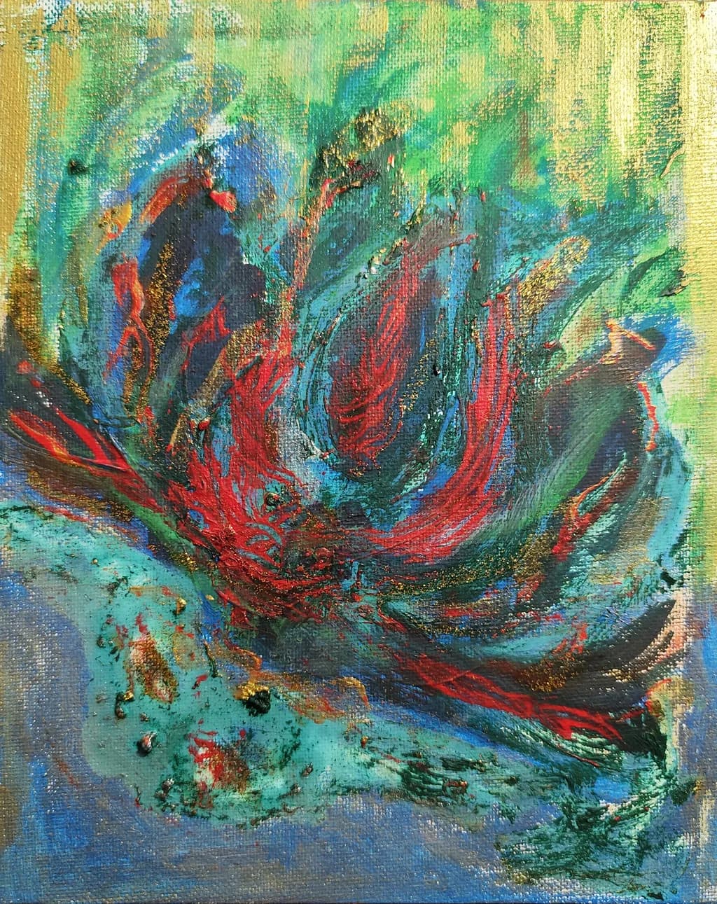 Vibrant Whirlwind: An Abstract Dance of Color and Texture