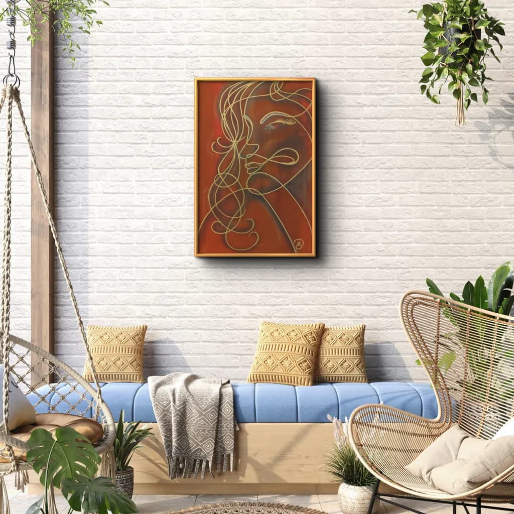 Whispers of Elegance: A Modern Abstract Portrait in Warm Tones