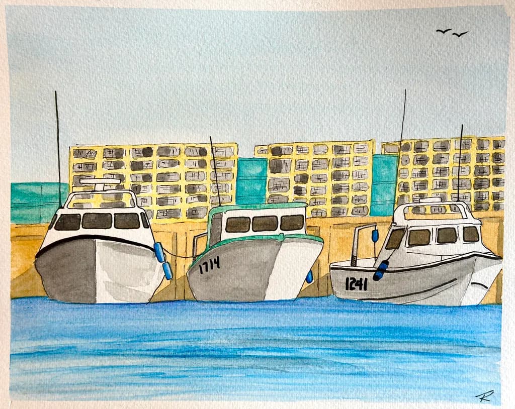 Harbor Serenity: A Tranquil Moment with Boats and Blue Waters