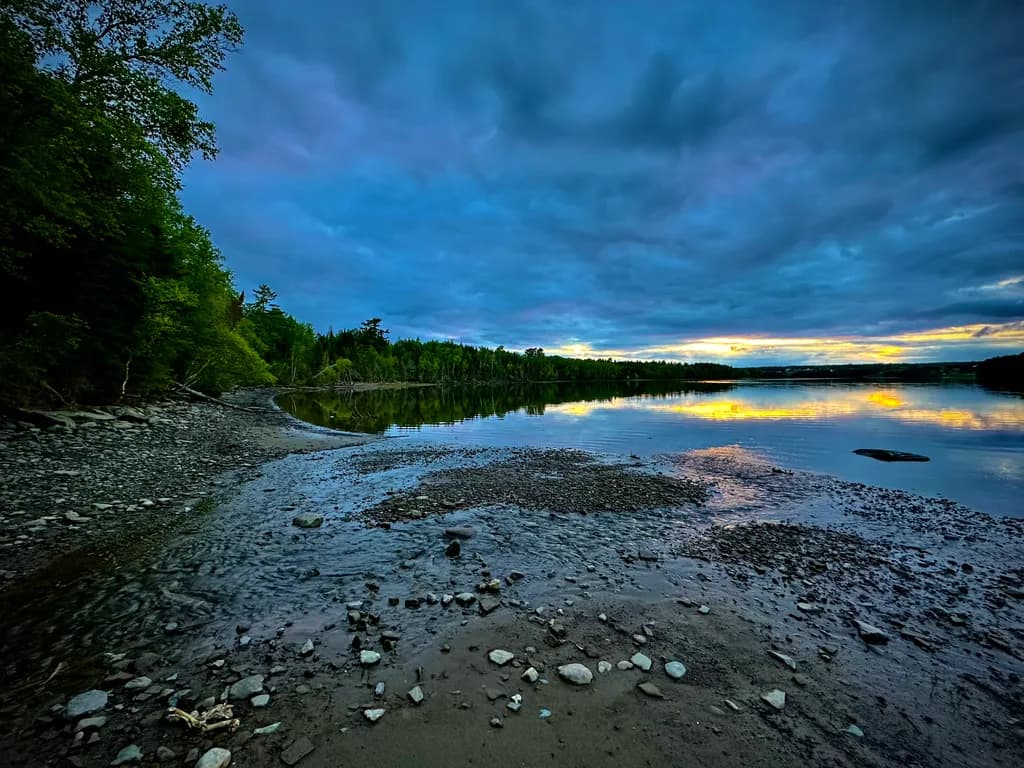 Whispers of Twilight: A Serene Lakeside Reflection