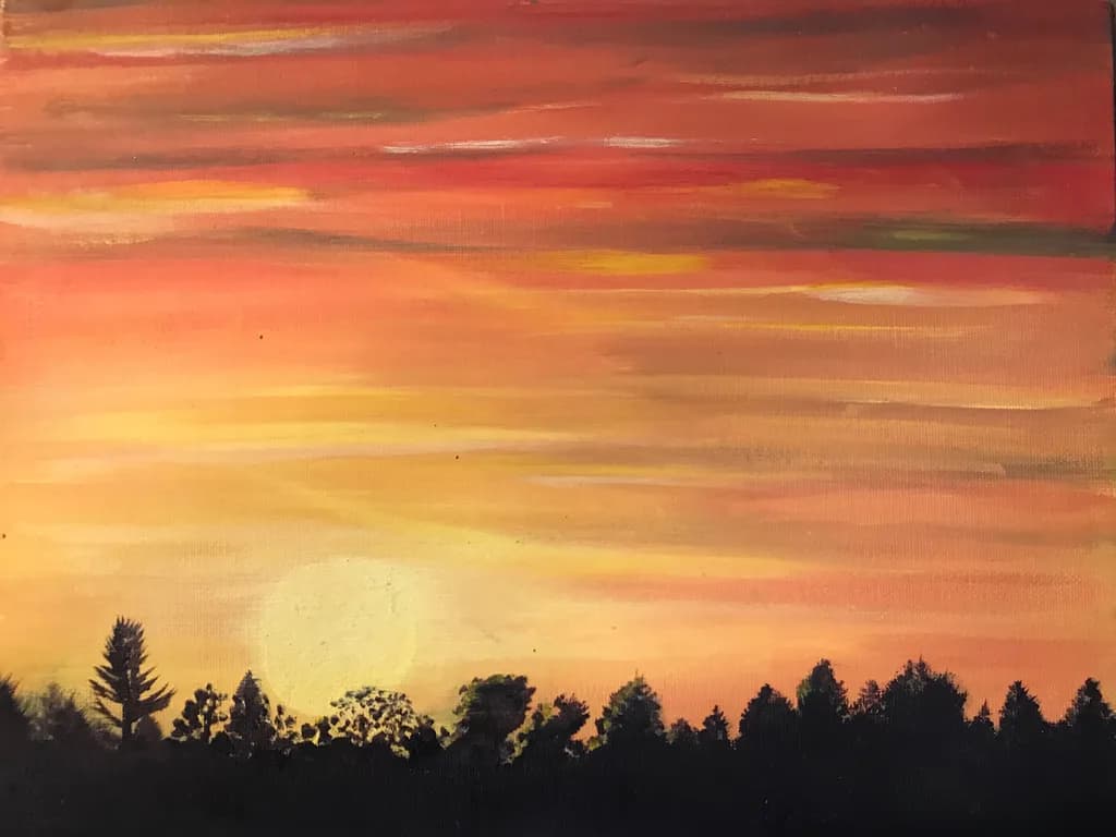 Whispers of Dusk: A Serene Sunset Over Silhouetted Pines