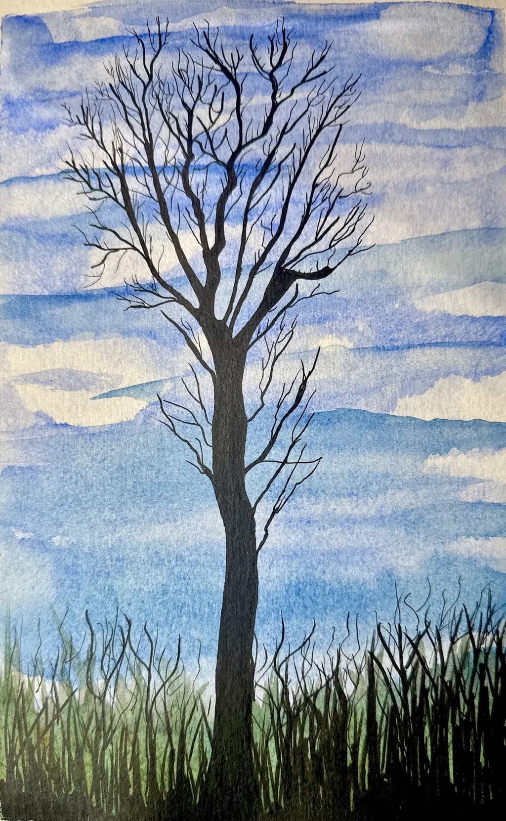 Whispers of Winter: A Solitary Tree Against the Sky