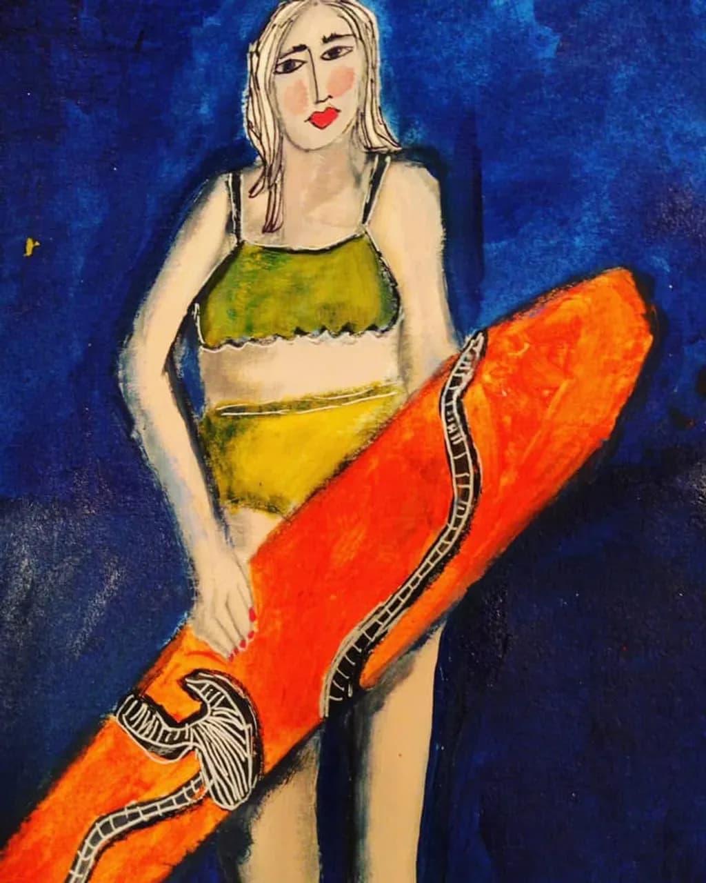 Woman with Surfboard