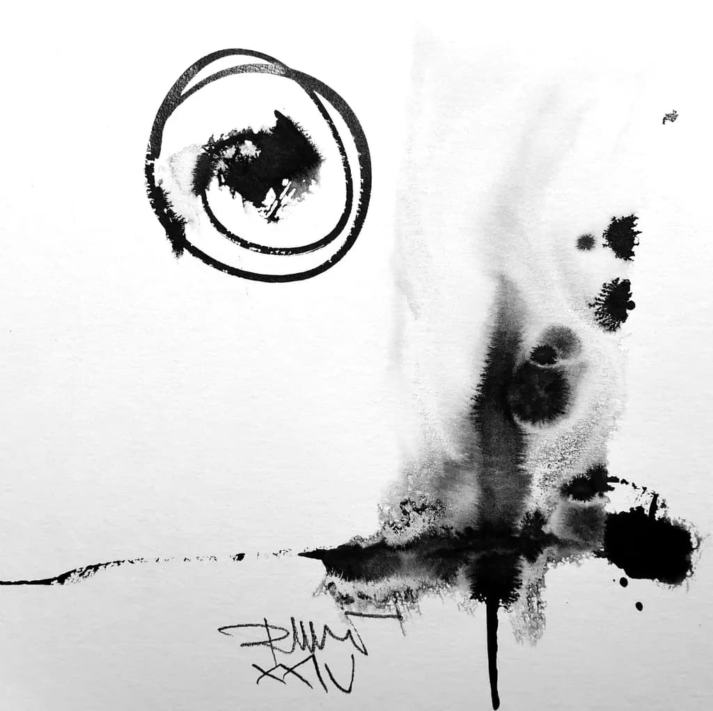 Monochrome Whispers: An Abstract Expression of Ink and Texture