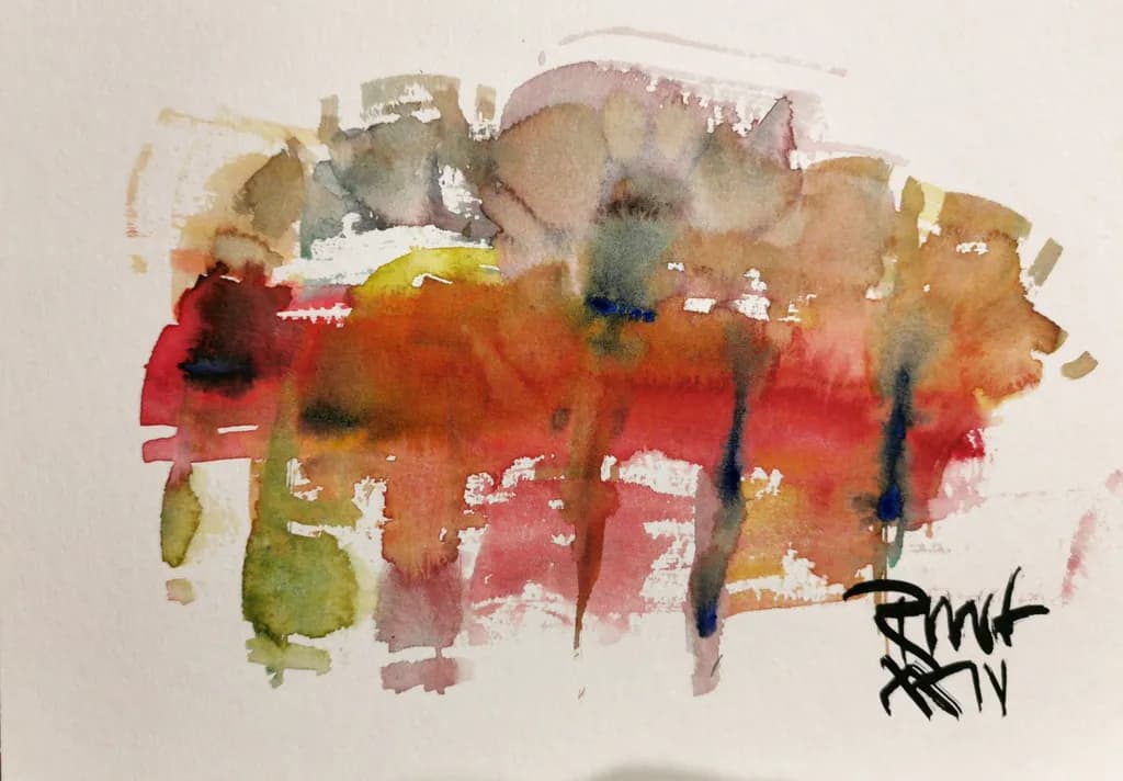 Vibrant Fluidity: An Abstract Watercolor Journey Through Color and Texture