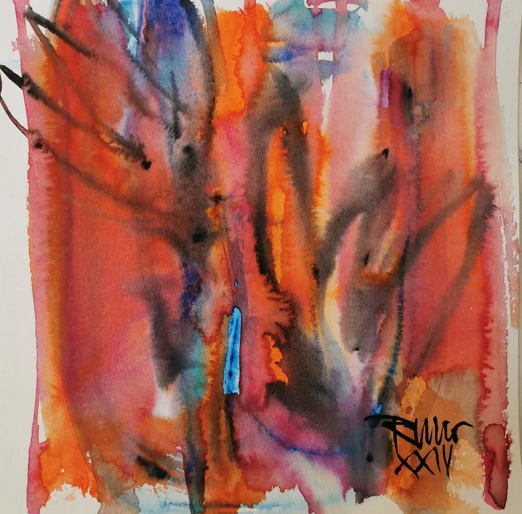 Vibrant Fluidity: An Abstract Dance of Color and Emotion