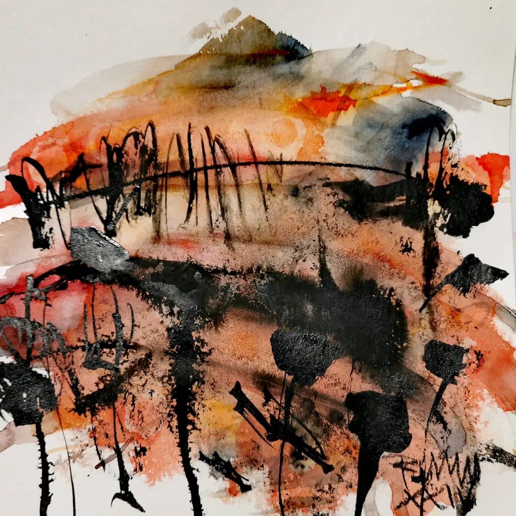 Vibrant Echoes: An Abstract Watercolor Journey Through Texture and Emotion