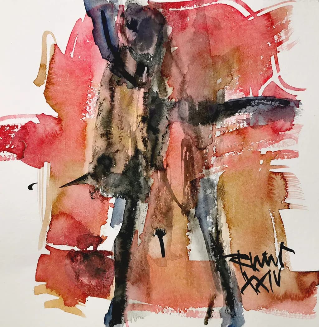 Vibrant Echoes: An Abstract Watercolor Journey Through Texture and Emotion