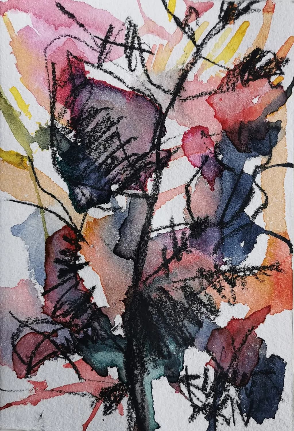 Whispers of Color: An Abstract Watercolor Journey Through Nature's Essence