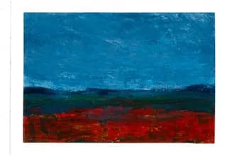 Vibrant Horizons: A Dance of Blue and Red in Abstract Landscapes
