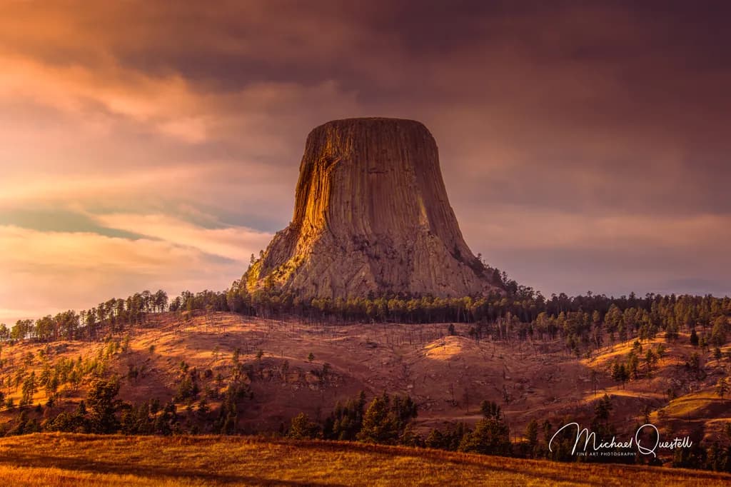 Majestic Monolith: A Sunset Serenade at Devil's Tower