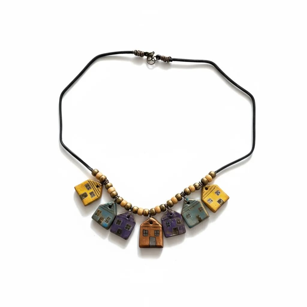 Charming Village Vibes: Whimsical House Necklace for Everyday Adventures
