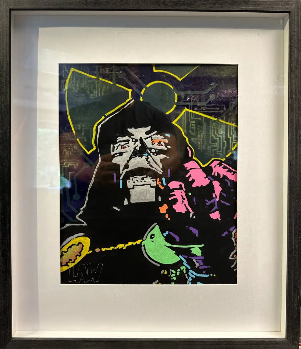 Vibrant Echoes of Power: A Neon Tribute to the Dark Side