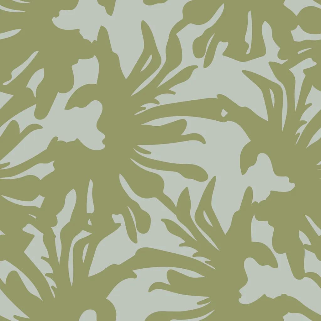 Whispers of Nature: A Serene Green Silhouette Pattern