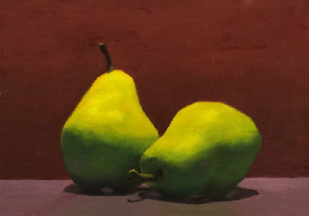 Luminous Pears: A Study in Green and Light