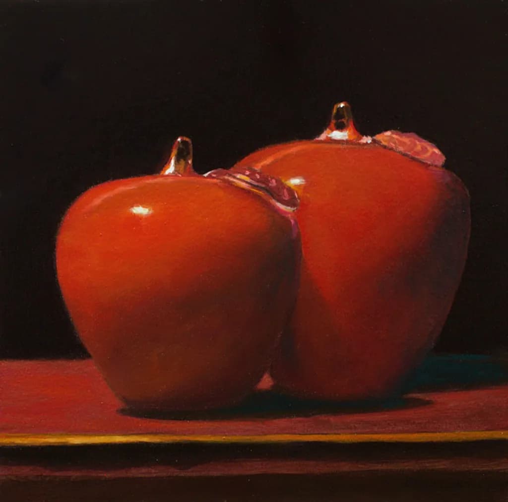 Radiant Red Apples: A Still-Life Exploration of Texture and Contrast