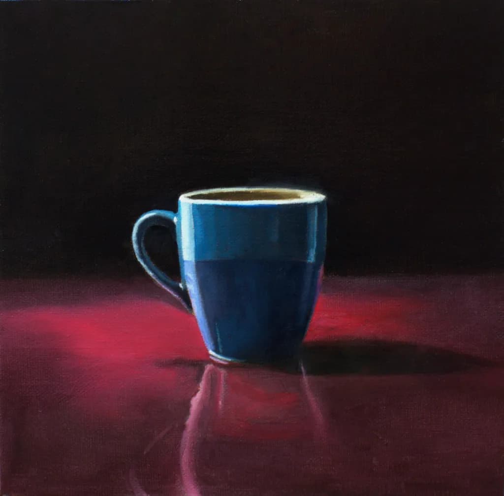 Serenity in a Blue Mug: A Still Life Reflection on Coffee Moments