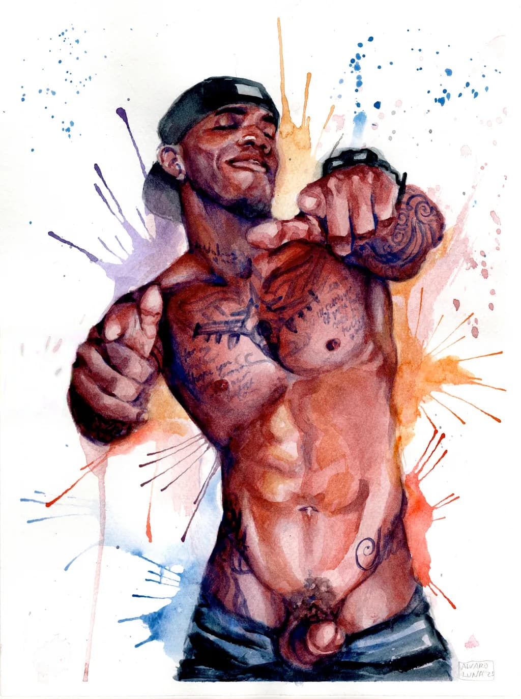 Vibrant Confidence: A Watercolor Celebration of Strength and Expression
