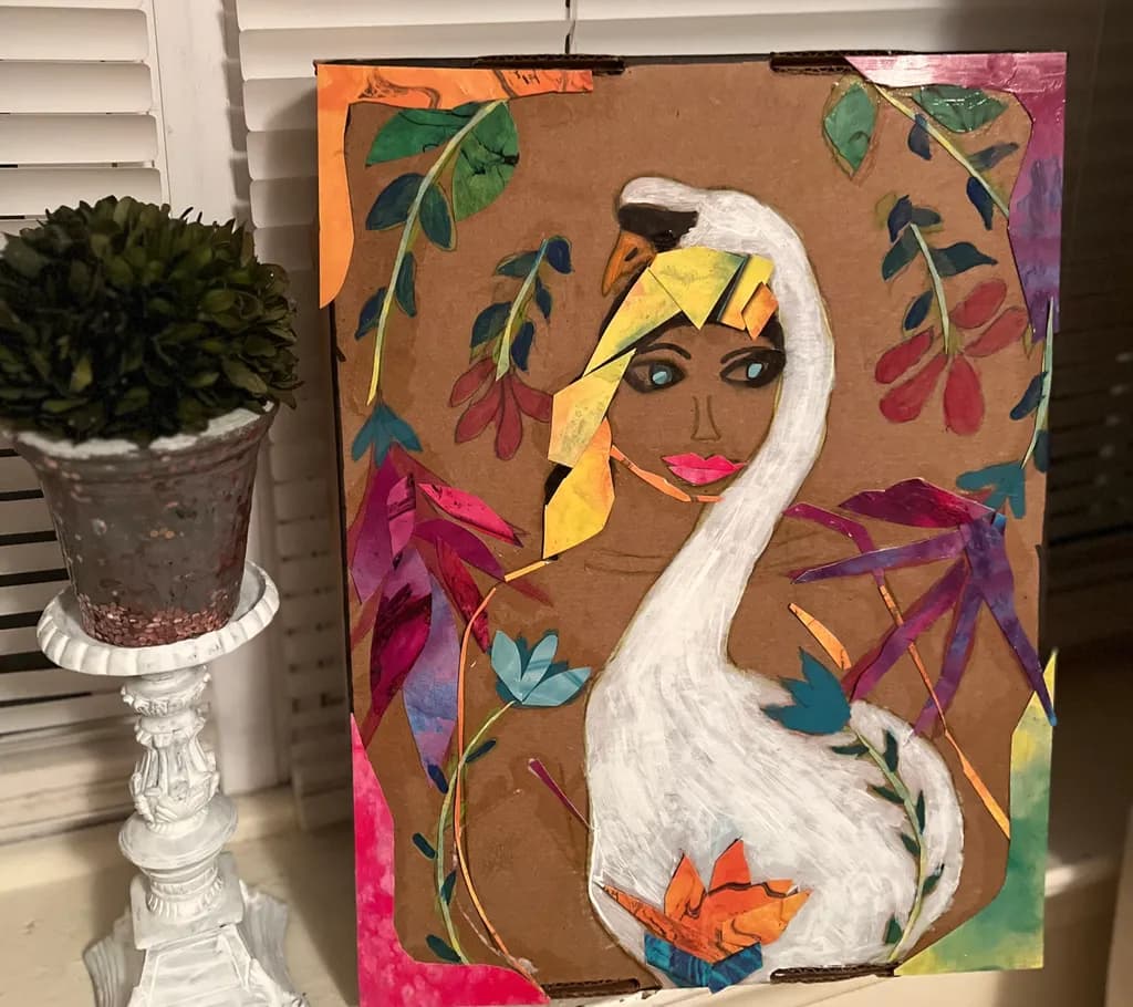 Ethereal Elegance: A Fusion of Nature and Beauty in Mixed Media Art