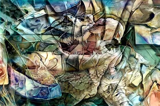 Fierce Elegance: The Majestic Dance of the Dragon in Abstract Splendor