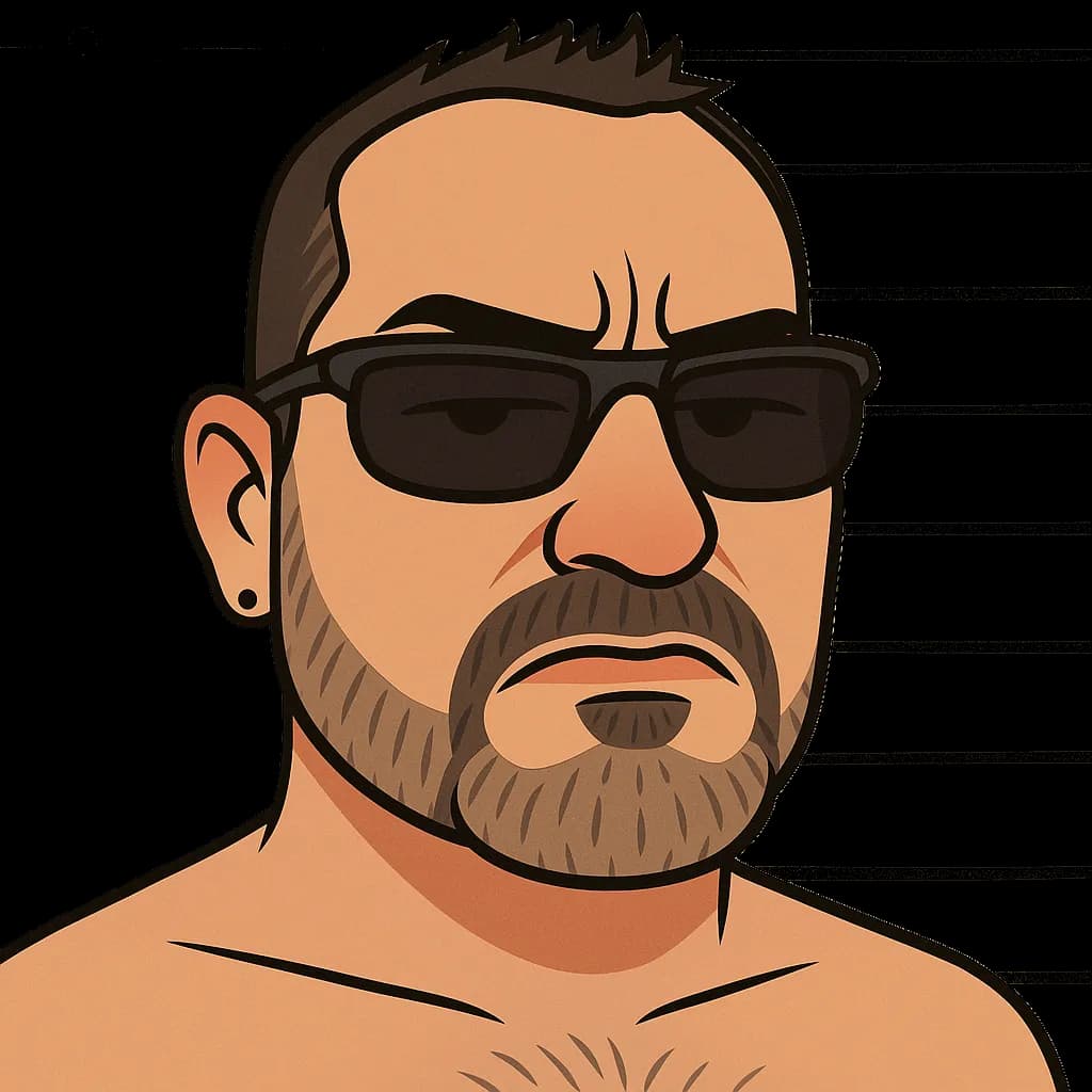Confident Cool: A Stylish Bearded Man in Sunglasses Illustration
