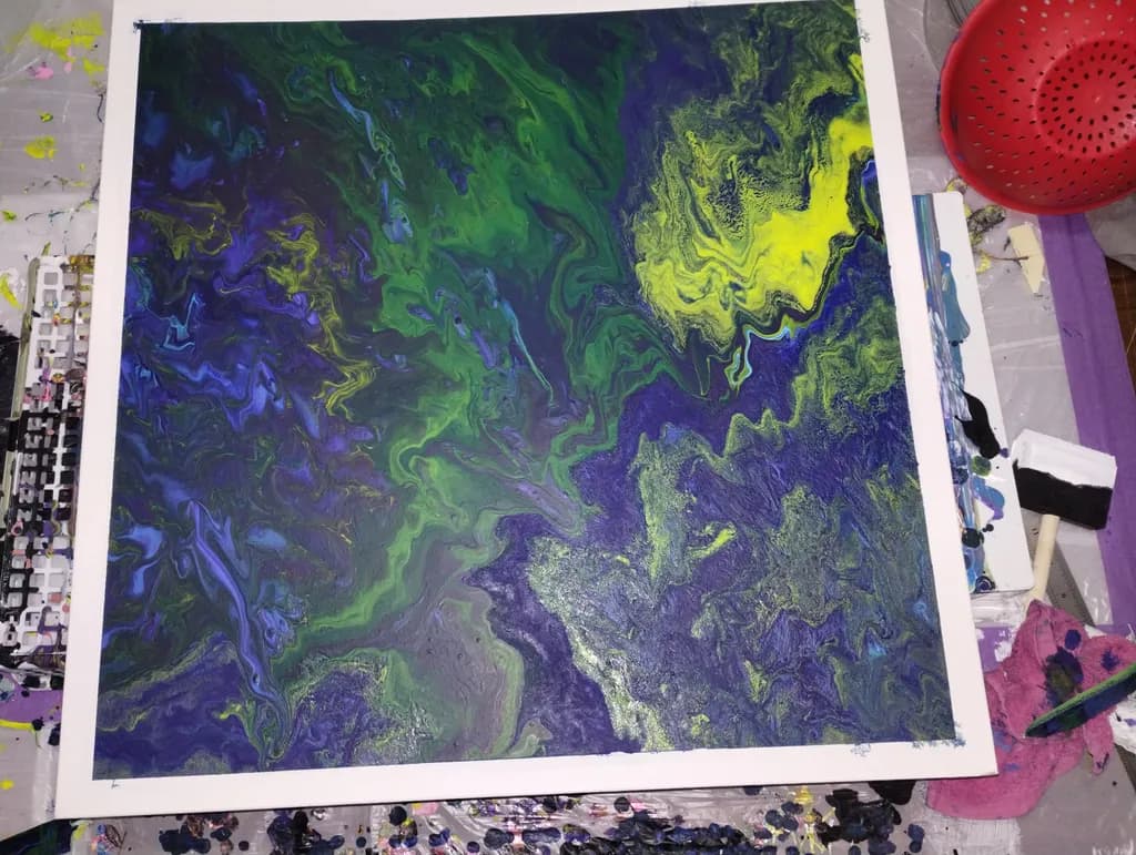 Whispers of the Cosmos: A Vibrant Dance of Green and Blue Swirls