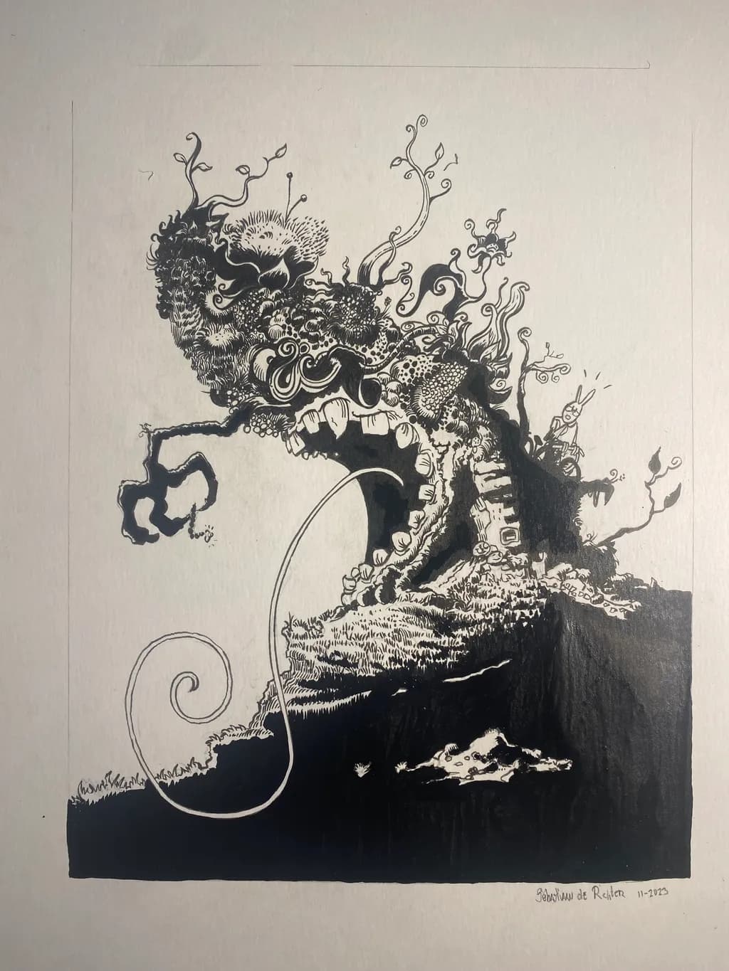 Whimsical Monochrome: An Organic Journey Through Abstract Imagination