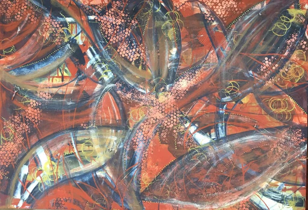 Vibrant Whirlwind: A Dance of Color and Form in Abstract Expressionism
