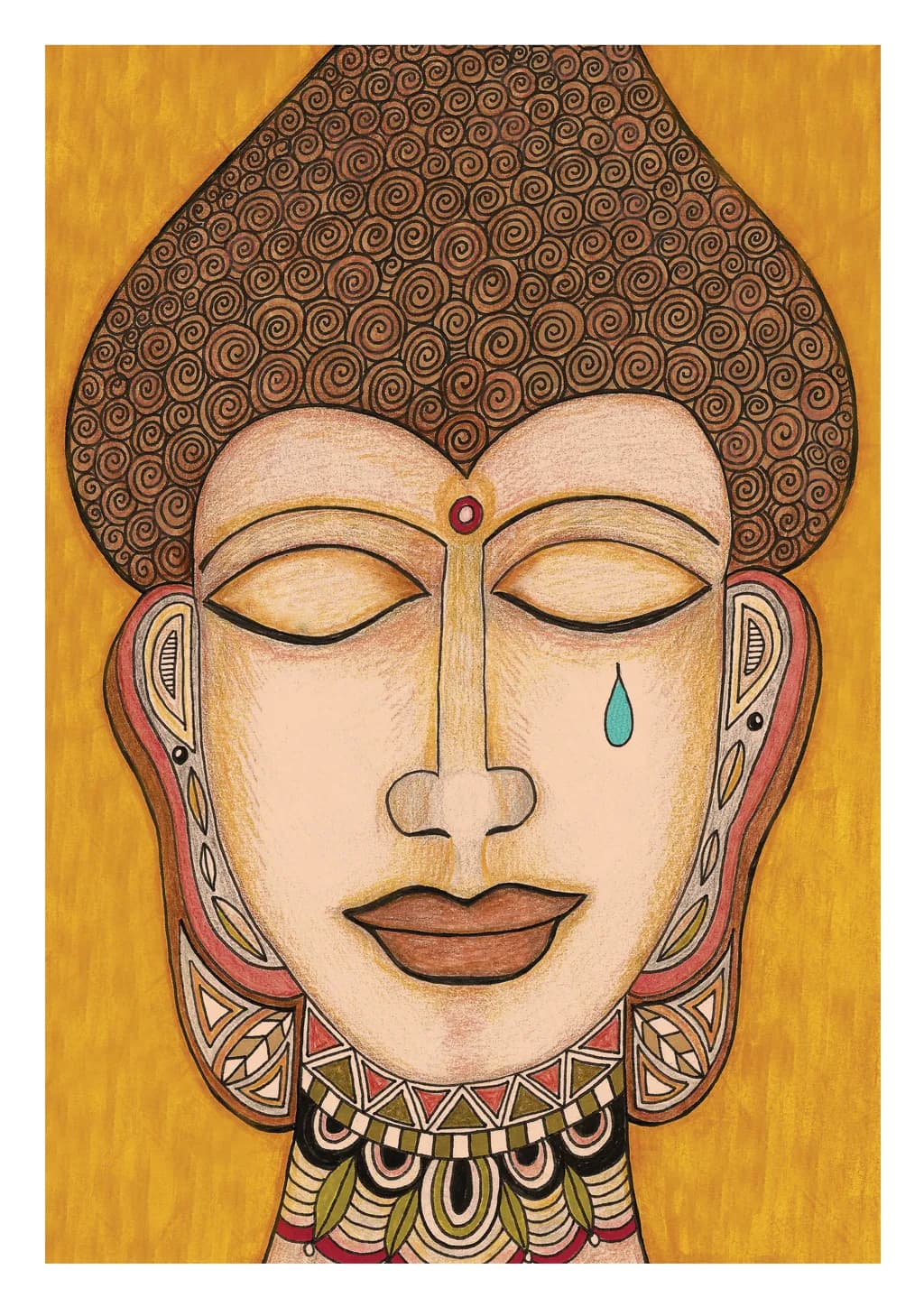 Serenity in Color: A Meditative Portrait of Inner Peace and Reflection