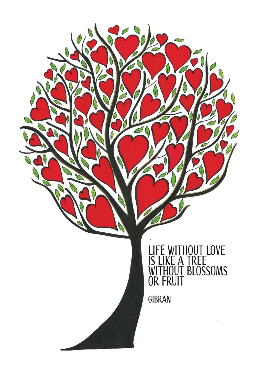 Heartfelt Blossoms: A Tree of Love and Life's Essence