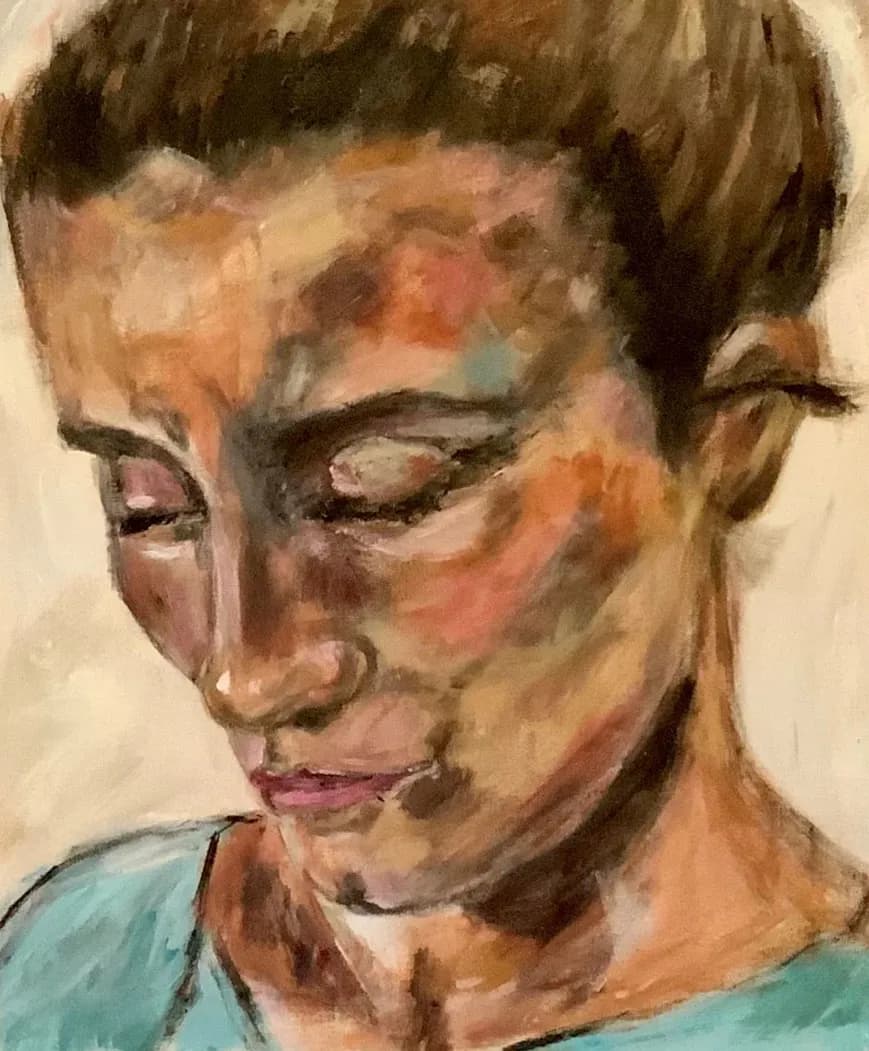 Whispers of Reflection: A Contemplative Portrait in Color