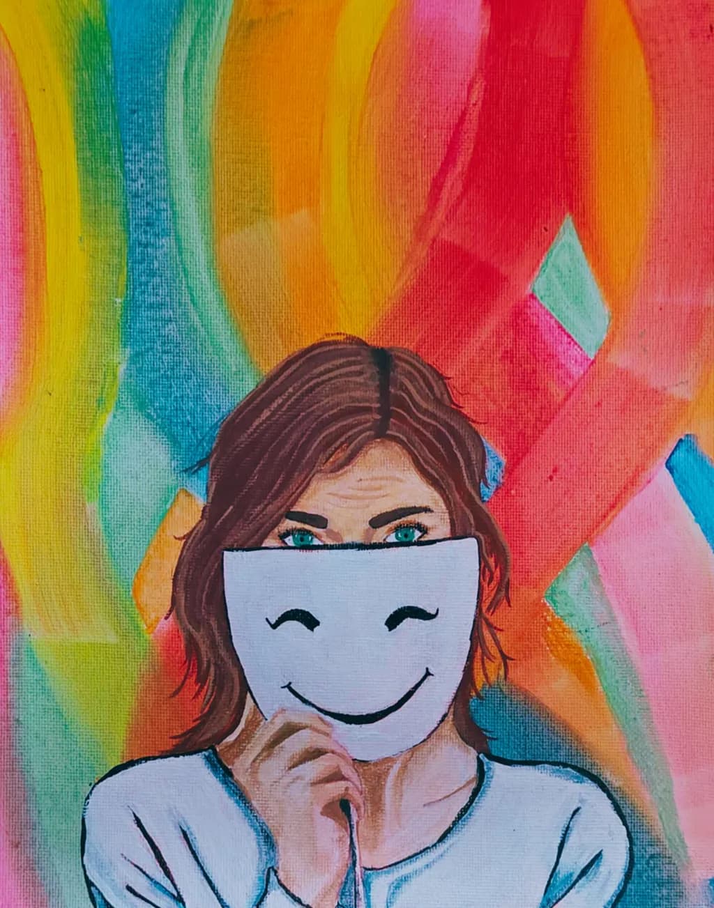 Behind the Smile: A Colorful Journey of Emotion and Expression