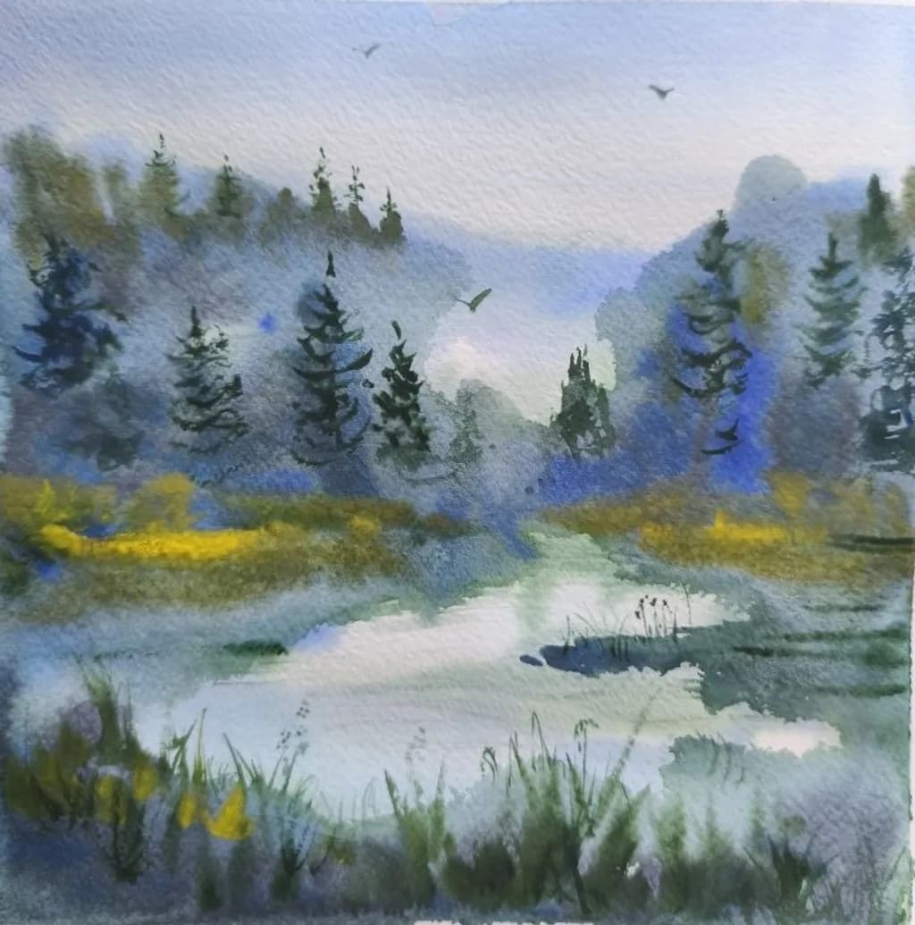 Misty Woodland Stream