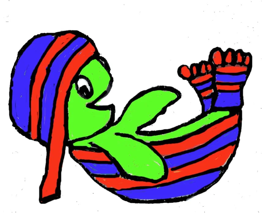 Whimsical Green Dreamer: A Playful Journey in Colorful Imagination