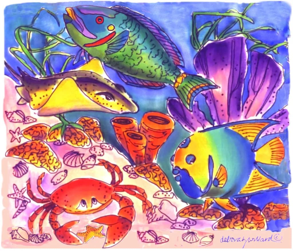 Vibrant Underwater Symphony: A Colorful Dance of Marine Life and Coral Wonders