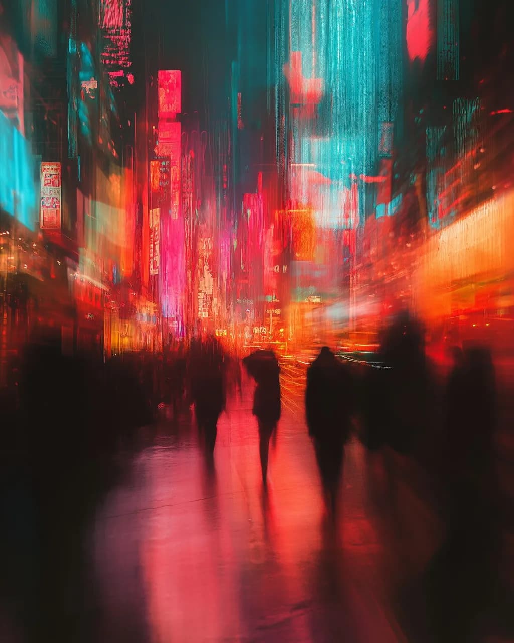 Vibrant Echoes of the City: A Dreamlike Journey Through Neon Streets
