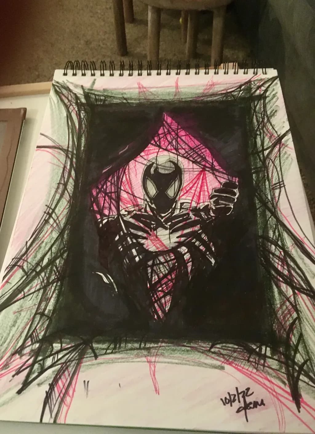 Spider Hero: An Abstract Dance of Shadows and Light