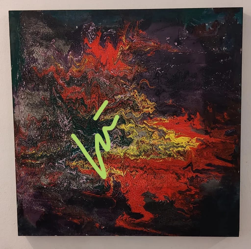 Ethereal Eruption: A Dance of Color and Chaos in Abstract Form