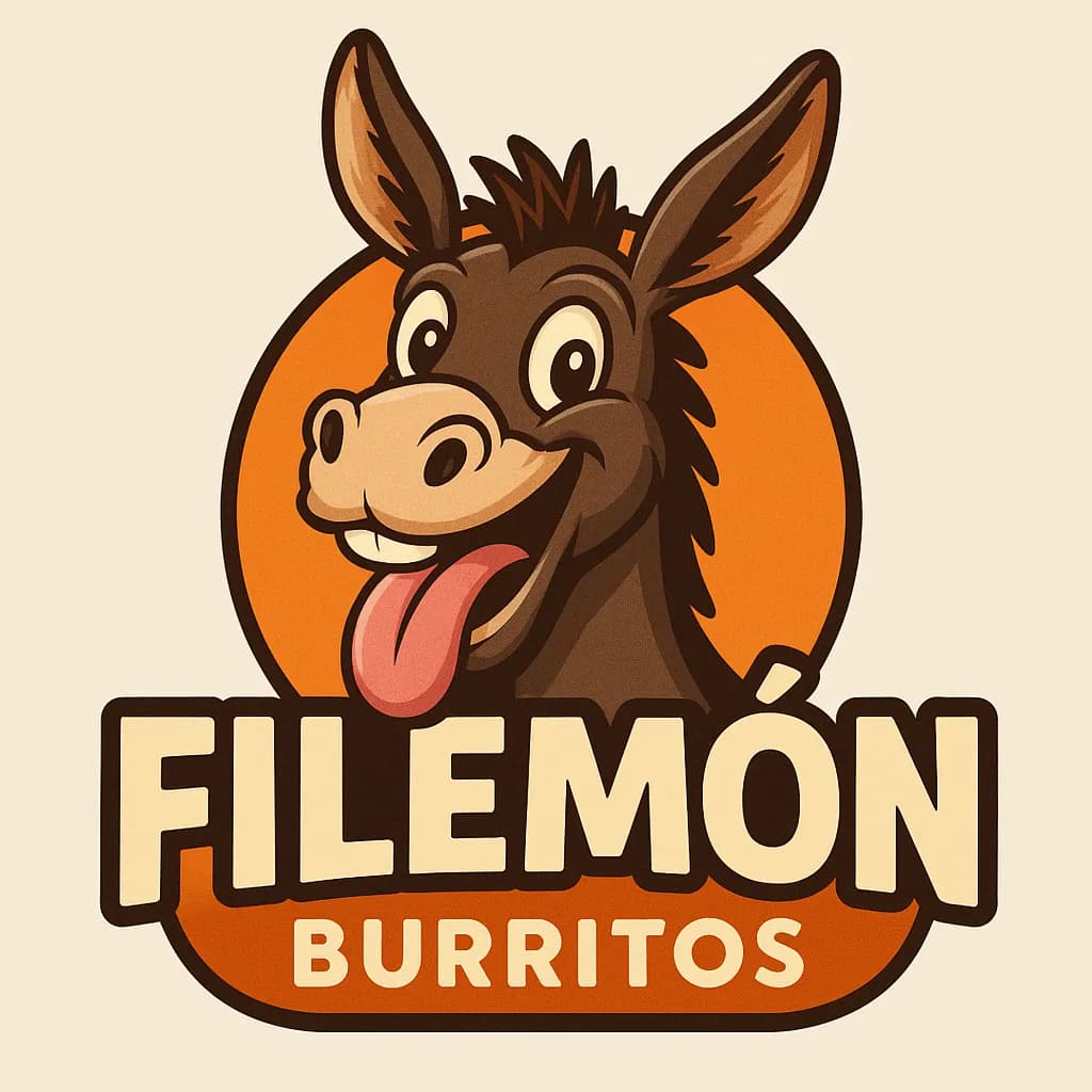 Colorful Donkey Delight: Filemón's Playful Burrito Logo Design