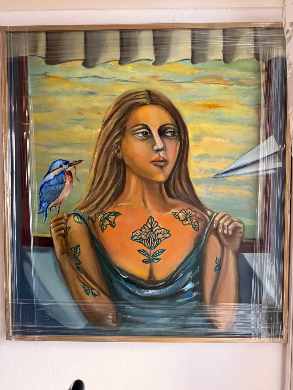 Whispers of Freedom: A Portrait of Beauty and Nature Through Ink and Color