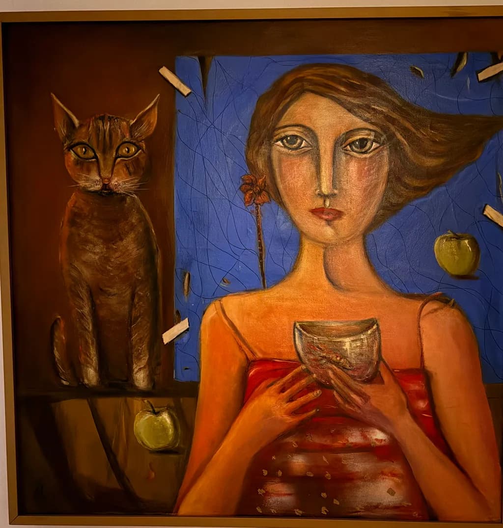 Cup and Cat Contemplation